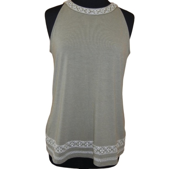 Adrianna Papell Tops - ADRIANNA Papell Embroidered Tank Tunic Top M